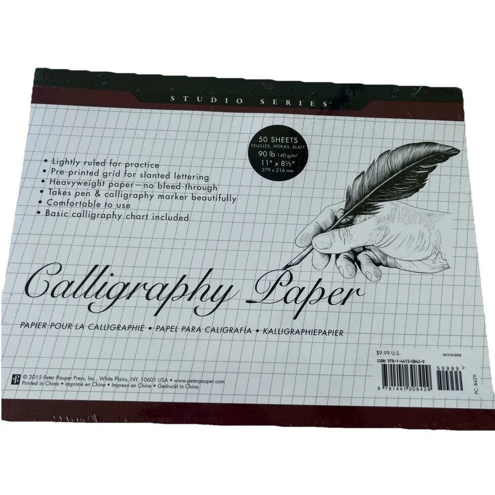 CALLIGRAPHY PAPER Studio Series 50 Sheets 90 lbs Lightly Ruled for‎ Practice